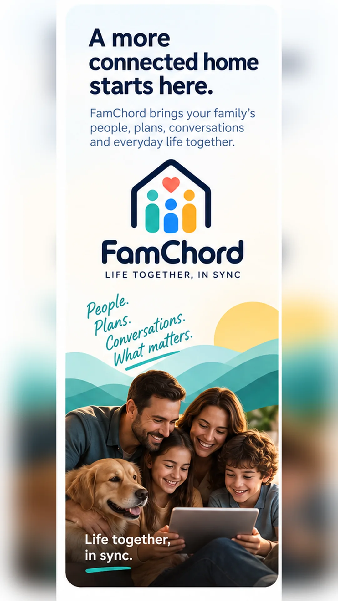 FamChord connected home app preview.